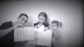 Father proposes with help from two young daughters