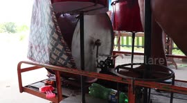 Thai grandfather makes awesome homemade drum kit with barrels and basins