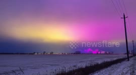 Commercial greenhouses in Canada turn sky vibrant purple