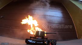 DIY scientist shows how glycerin reacts to heat in cool experiment