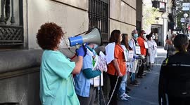 Healthcare workers protest demanding better working conditions in Madrid, Spain