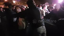 Police forcibly remove migrants from Place de la Republique in Paris