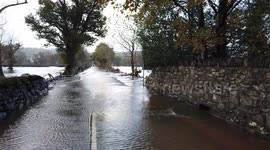 River Conwy flooding at Llanwrst