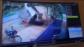 Passengers miraculously survive after being flung out of car after high-speed crash in southern India
