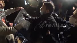 French police dismantle migrant camp in Place de la Republique, Paris