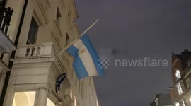 Argentine Embassy in London flies flag at half mast in honor of footballing icon Diego Maradona
