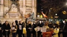 Protest for the justice of Julie who was raped by firefighters in Paris, France
