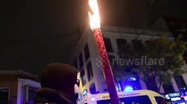 Día Internacional de la Eliminación de la Violencia contra las Mujeres en el barrio puente de vallecas en Madrid