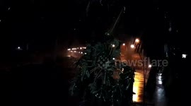 Heavy rain and strong winds as Cyclone Nivar makes landfall in south India