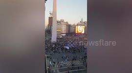 Fans pay tribute to Diego Maradona in Buenos Aires, Argentina