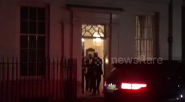 Chancellor Rishi Sunak leaves 11 Downing Street before dawn