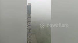 Advance of Cyclone Nivar covers southern India in thick fog blanket