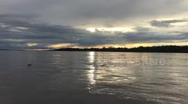 Sunset on the Amazon River Peru