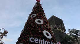 Tallest Christmas tree in southeast Asia goes up in Bangkok, Thailand