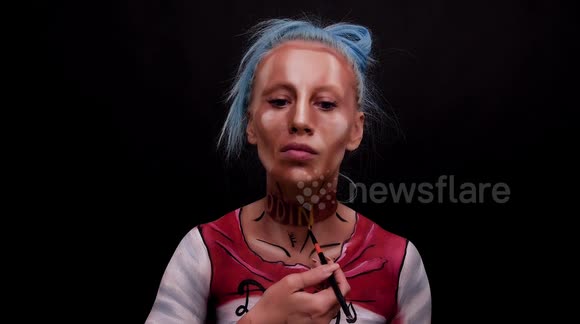 Serbian make-up artist transforms into Harley Quinn in brilliant beauty tutorial