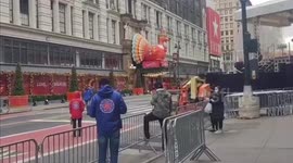 Macy's Thanksgiving Day Parade takes place in New York without any crowds