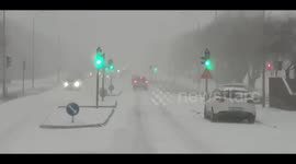 Watch as autumn snowstorm hits Reykjavik with freezing temperatures and treacherous driving conditions