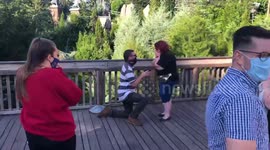 Magical moment as US man surprises girlfriend with Thanksgiving proposal at Hogwarts resort