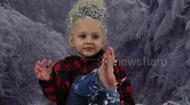Toddler Plays With Fake Snow