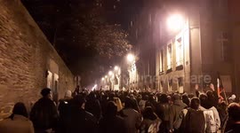For the first time in months, thousands of people take the streets in Nantes, France against a new security bill