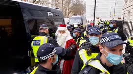 Ho ho NO! Santa arrested at latest anti-lockdown protest in London