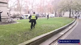 London anti-lockdown protester escapes police