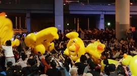Inflatable ducks at Thai anti-government protest in Bangkok