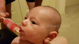 7 week old Baby tries Ice Cream for the first time