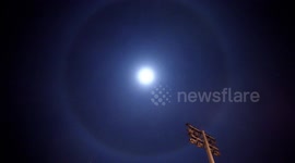 Rare 'moon halo' phenomenon lights up night sky over Greece