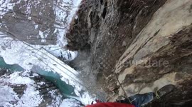 Cleaning from the hanging Rocks one of the dangerous road in the world