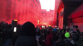 Tear gas fired as protesters rally against security law in Paris