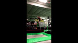 Backflip Off The Ceiling At Trampoline Park