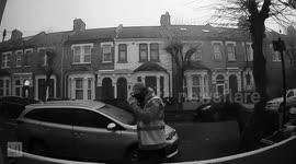Doorbell camera captures street cleaner busting dance moves to his music