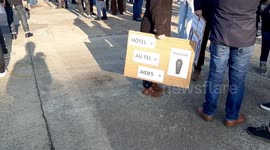 Non essential workers gather in Nantes France to denounce their situation