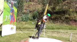 Daring US man gets flung 400 feet into the air while riding Peru's largest reverse bungee