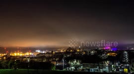 Watch as large bank of fog rolls over Plymouth obscuring the entire city