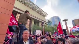 Despite Arizona officially certifying results for Biden, Trump supporters gather in protest in Phoenix