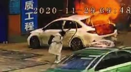 Huge explosion after driver attempts to start car in eastern China