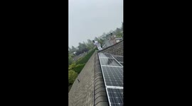 A painter slips from the roof