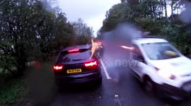Moment Glasgow cyclist punched by motorist in shocking road rage row
