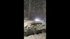 Amazing scenes as heavy snow falls in the mountains of Pakistan as winter arrives early and with a flourish