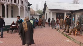 Voting underway in the second phase of District Development Council (DDC) elections, Amira kadal srinagar district.