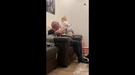 Baby Jumped On The Sofa and Fell Into Grand Dads Cake