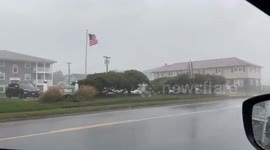 Watch as stormy winds and sheets of heavy rain blast through Avon, New Jersey