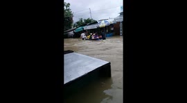 Deep floodwater submerges streets in south-central Vietnam
