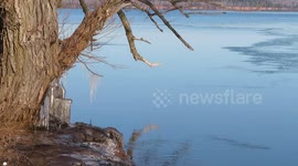 Lake Superior is starting to make ice In Ashland WI