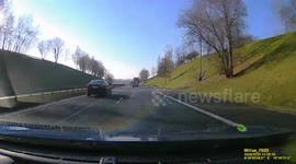 Block of ice falls from the truck