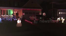 Christmas decorations liven up a Maryland neighborhood