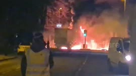 UK: Fire Breaks Out After Lorry Crashed Into Gas Station In Cambridgeshire 2