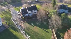 US: Aerial Footage Of Tornado Aftermath In Montgomeryville, PA